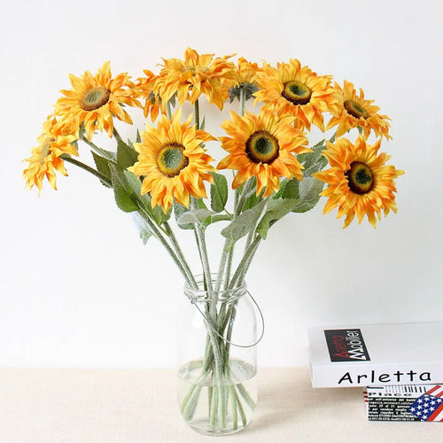 tournesol artificiel bouquet décoration mariage fête maison plantes - vue 2 sur 8