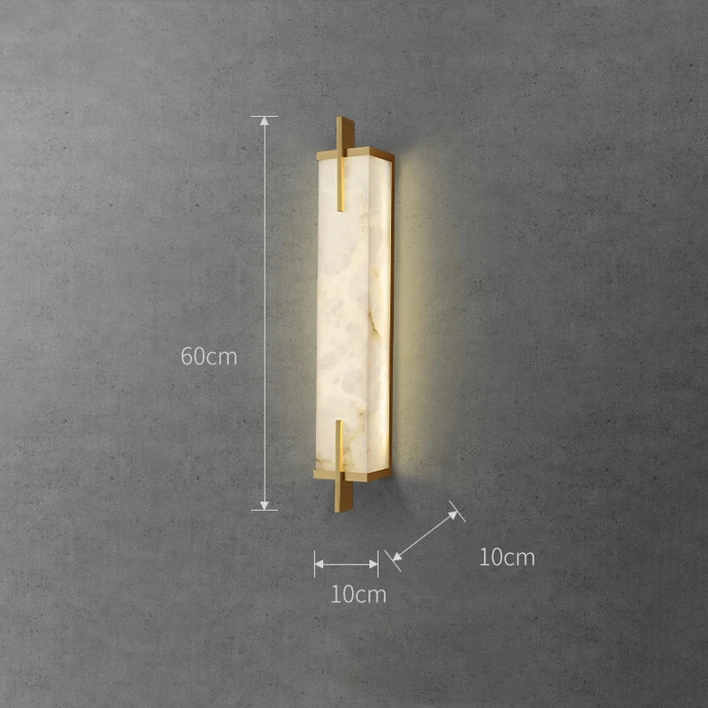 Applique murale Led en laiton doré et marbre - vue 8 sur 8