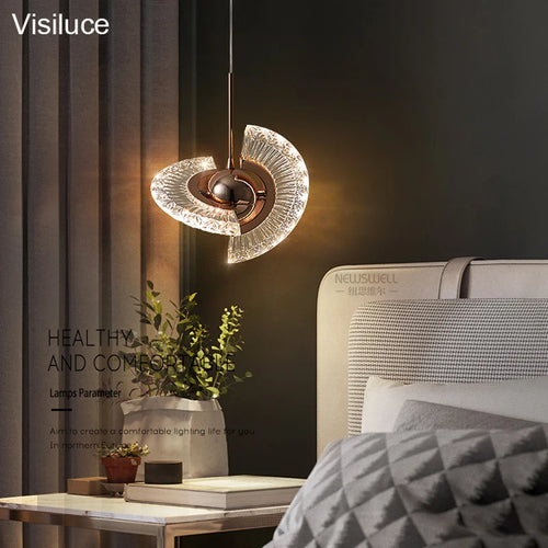 lustre nordique en cristal acrylique avec éclairage led - vue 3 sur 7