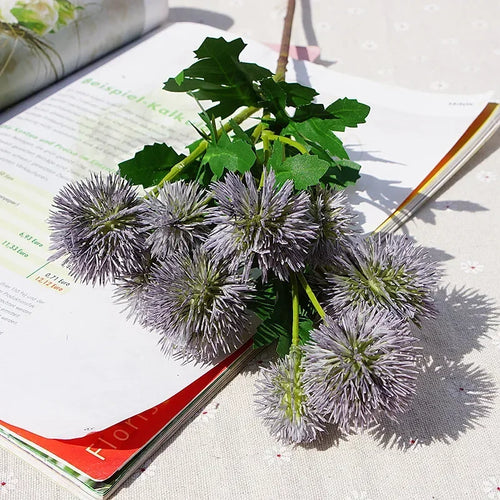 fleurs artificielles en boule de ginseng décoratives en plastique - vue 4 sur 7