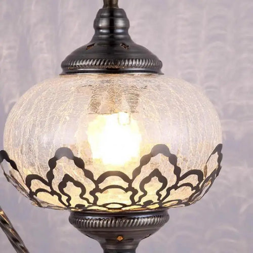 suspension vintage bohème en verre craquelé fait main - vue 7 sur 9
