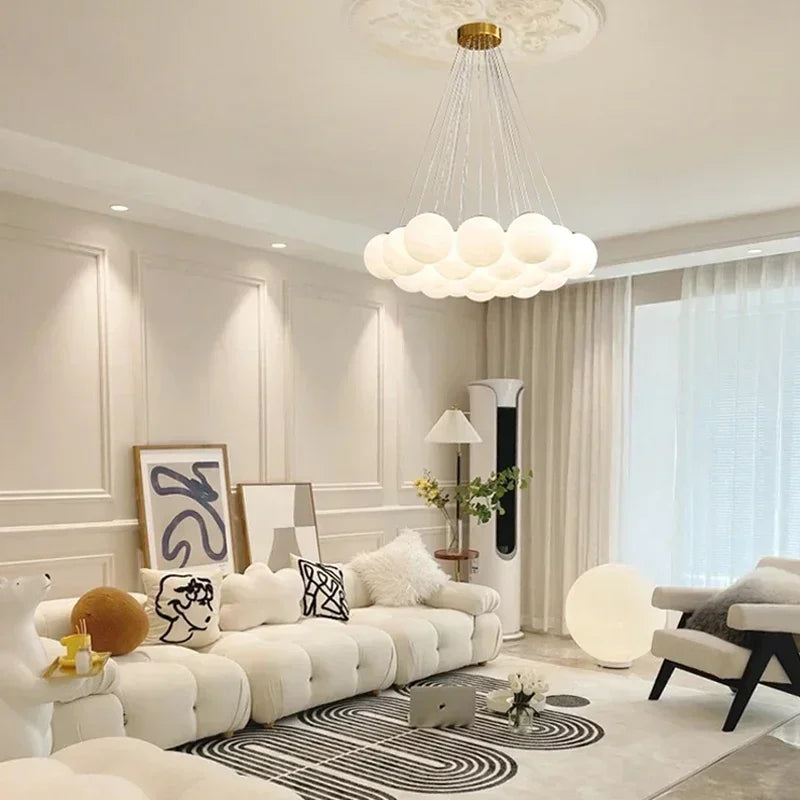 suspension en verre boule design moderne pour décoration intérieure - vue 4 sur 9