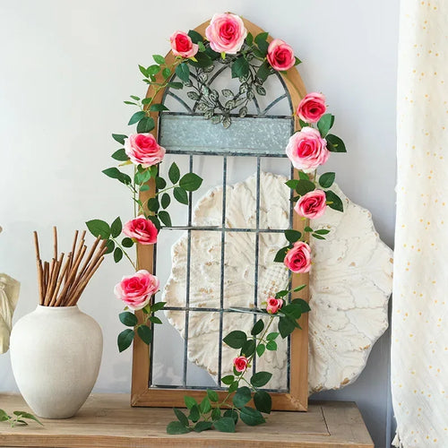 vignes de roses artificielles en soie pour décoration intérieure - vue 11 sur 12