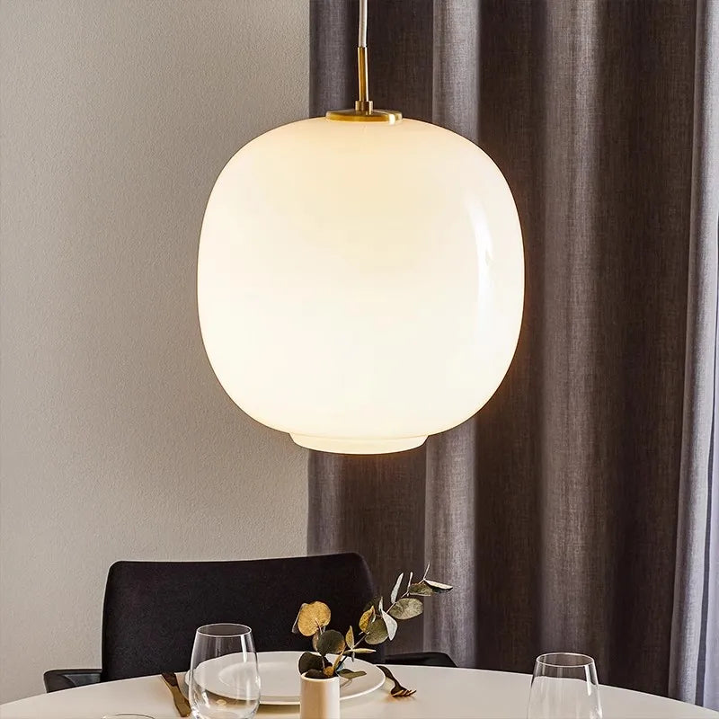 lampe led suspendue en verre nordique en fer pour intérieur décoratif - vue 2 sur 8