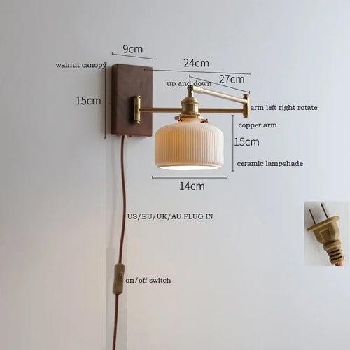Applique murale LED en bois de frêne et de noyer - vue 20 sur 23