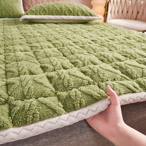 surmatelas doux en velours agneau pour étudiants et dortoirs - vue 6 sur 12