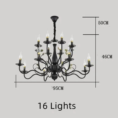lustre en fer forgé rétro pour intérieur élégant - vue 10 sur 12