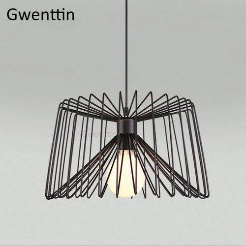 suspension créative en fer avec éclairage led décoratif - vue 7 sur 7
