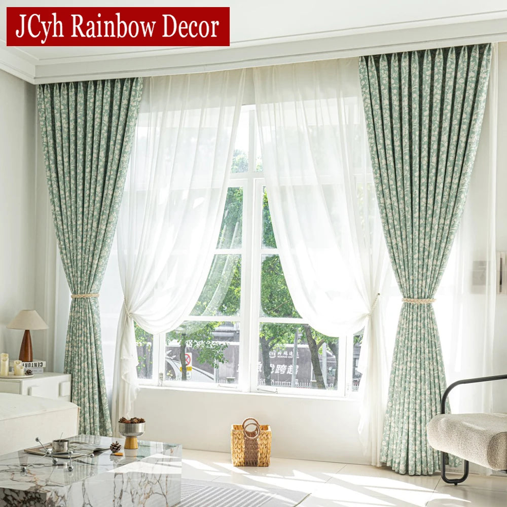 Rideau occultant floral style champetre pour salon chambre - vue 2 sur 8