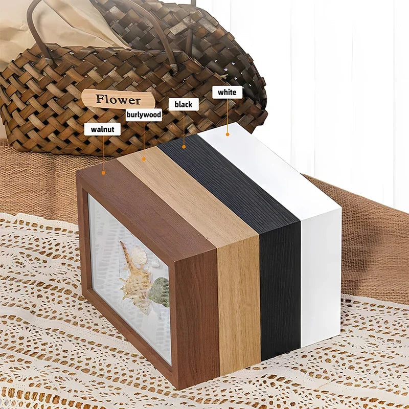 cadres photo en bois 3d support fleurs séchées fait main décoration - vue 4 sur 14