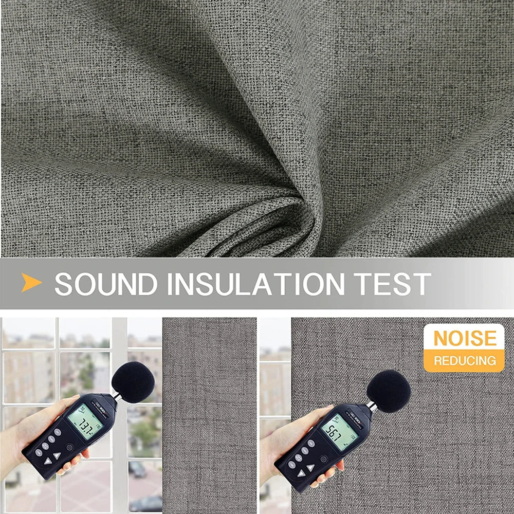 Rideau occultant faux lin sur mesure isolant thermique - vue 1 sur 11