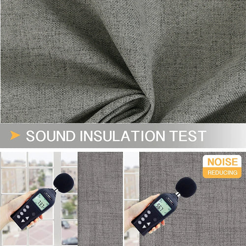 Rideau occultant faux lin sur mesure isolant thermique - vue 2 sur 11