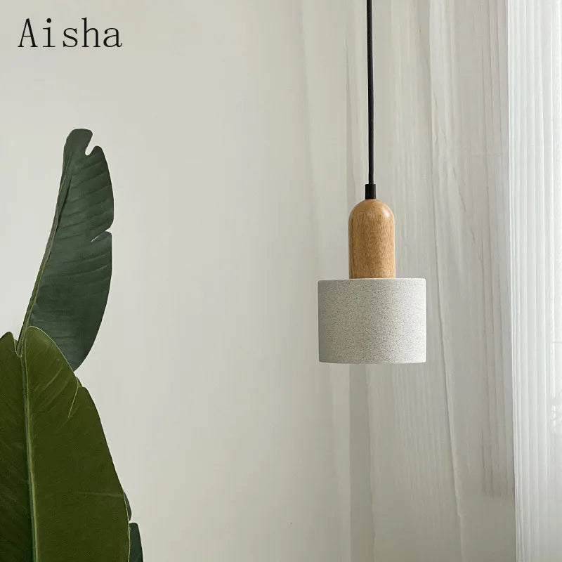 suspension japonaise en grès pour restaurant design bar bois massif - vue 3 sur 8