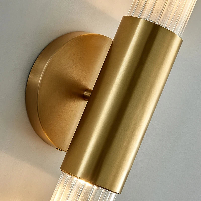 applique murale led minimaliste en métal et verre transparent - vue 5 sur 8