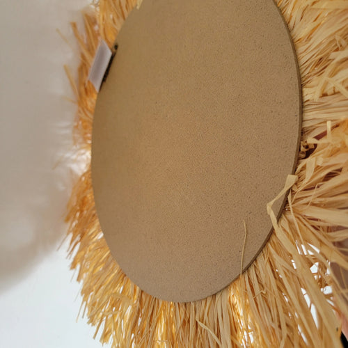 miroir décoratif en raphia et coquillages pour intérieur - vue 4 sur 6