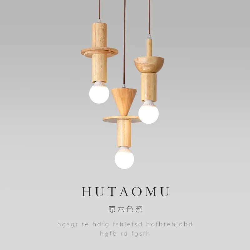 suspension moderne en rondins style japonais pour intérieur élégant - vue 4 sur 10