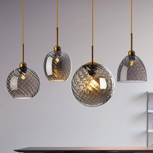 lustre en verre moderne pour bar restaurant hôtel villa - vue 2 sur 23