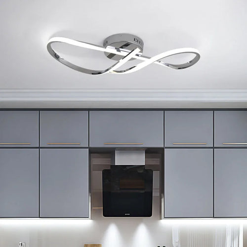 Plafonnier moderne à LEDs pour salon salle à manger chambre doré chromé luminaire intérieur - vue 2 sur 10