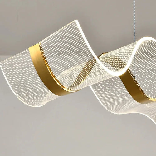 lustre led design vague suspension luminaire intensité variable - vue 6 sur 9