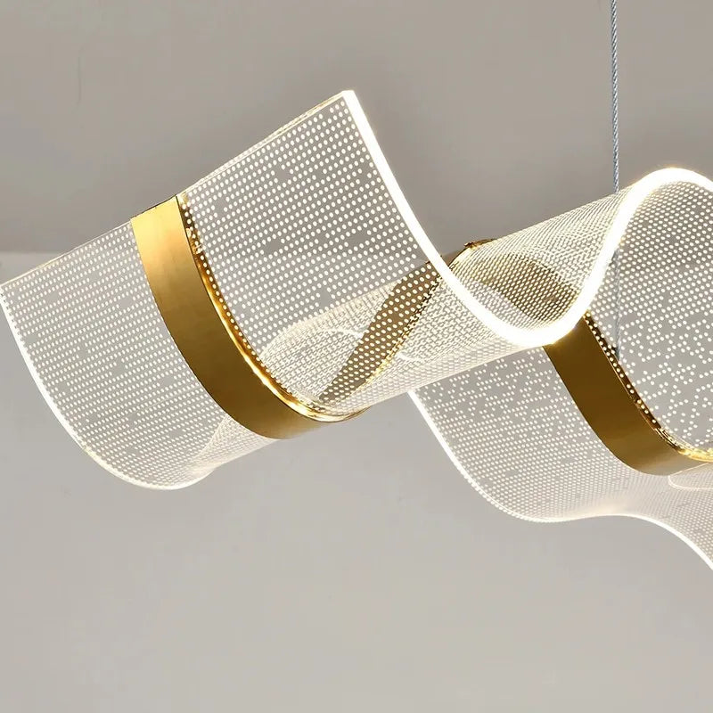 lustre led design vague suspension luminaire intensité variable - vue 6 sur 9