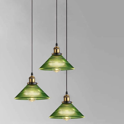Suspension en verre au design nordique vert - vue 3 sur 8