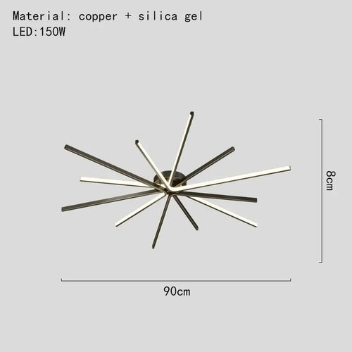 plafonnier led moderne en cuivre pour décoration artistique - vue 19 sur 18