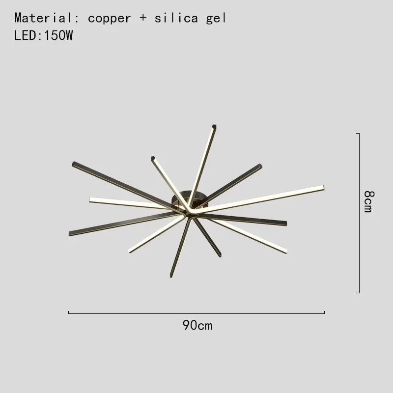 plafonnier led moderne en cuivre pour décoration artistique - vue 18 sur 18
