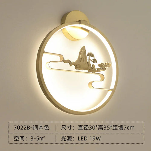 applique murale led traditionnelle chinoise en cuivre pour intérieur décoratif - vue 11 sur 10