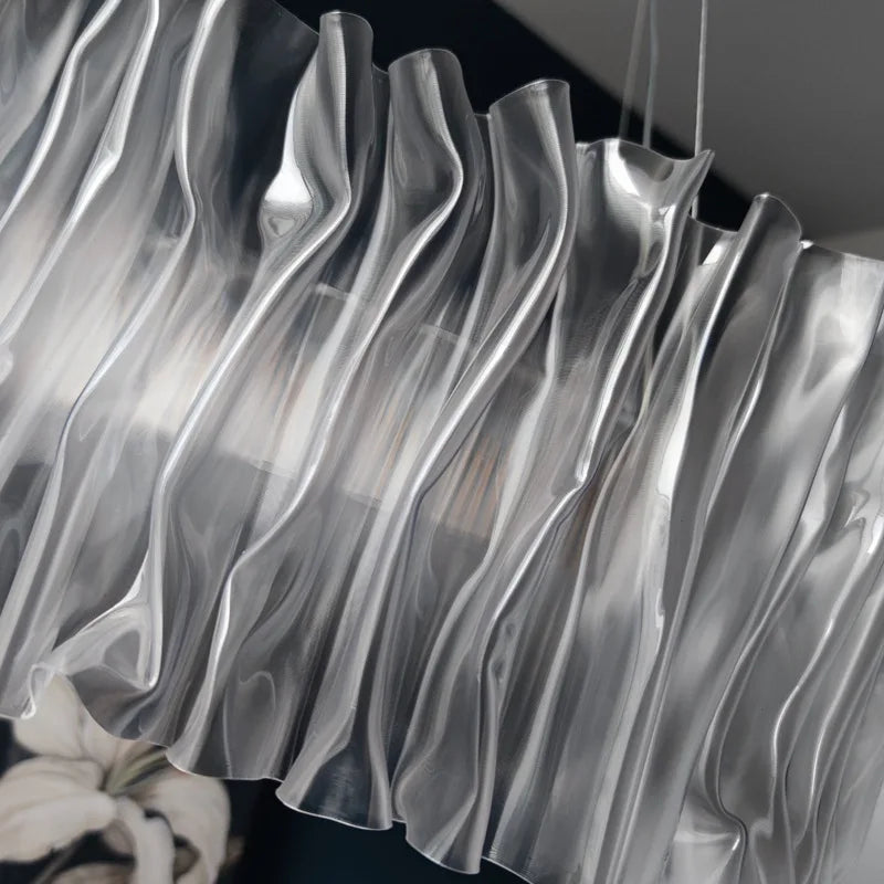 lustre acrylique pétale design italien nordique moderne éclairage art - vue 4 sur 5