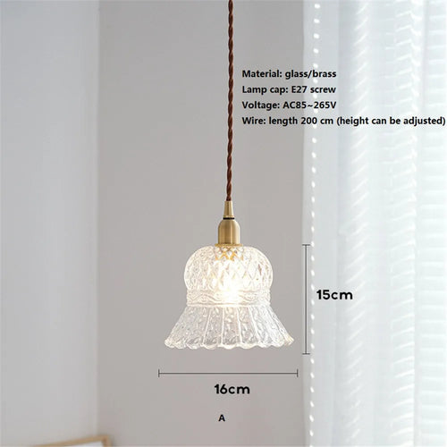 lustre antique en laiton et verre pour décoration maison - vue 4 sur 8