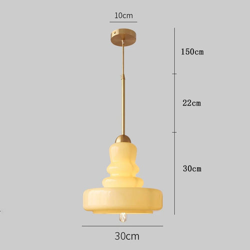 suspension rétro nordique bauhaus en verre gourde pour éclairage - vue 7 sur 9