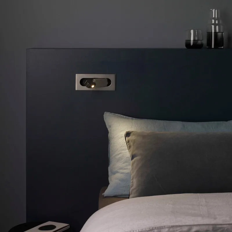 3W Embedded LED Wall Lamp 350 Rotation Adjustable Bedside Hotel Headboard Reading Light Bedroom Foldable Decor Sconce AC85-265V - vue 4 sur 13