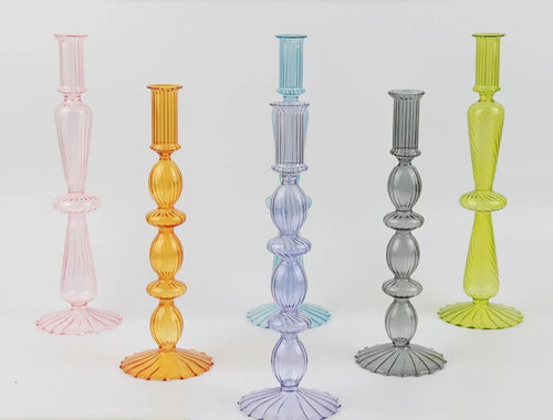 bougeoir en verre multicouche pour décoration de table - vue 3 sur 13