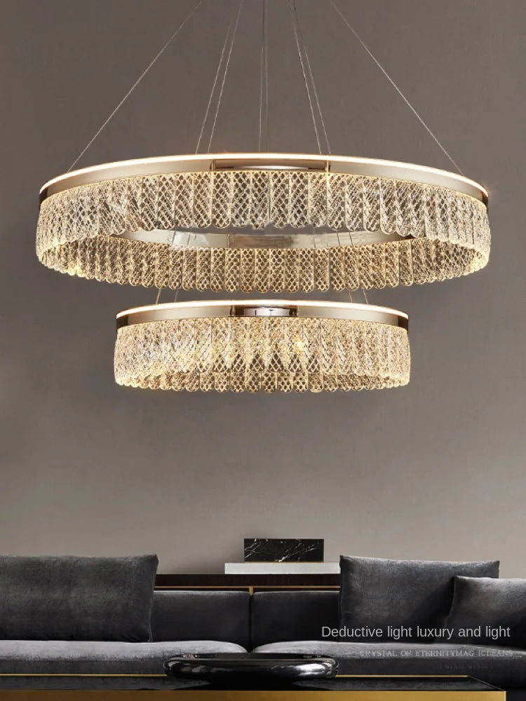 lustre sandyha moderne créatif anneau de luxe en cristal - vue 3 sur 11