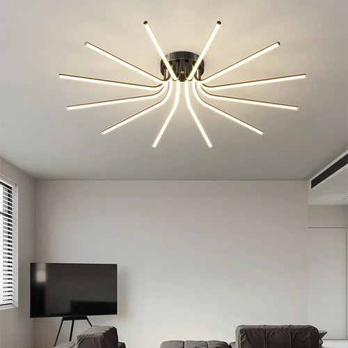 plafonnier led moderne avec télécommande pour décoration intérieure - vue 6 sur 12