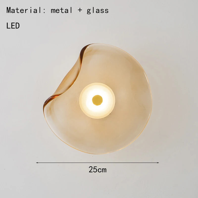 applique murale led verre gris ambre style art déco