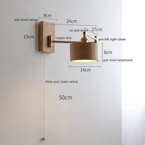 Applique murale LED en bois de frêne et de noyer - vue 18 sur 23