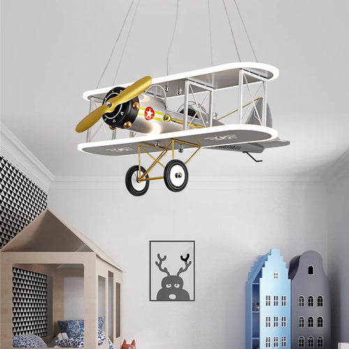 lustre créatif avion hélicoptère pour chambre enfant moderne - vue 4 sur 9