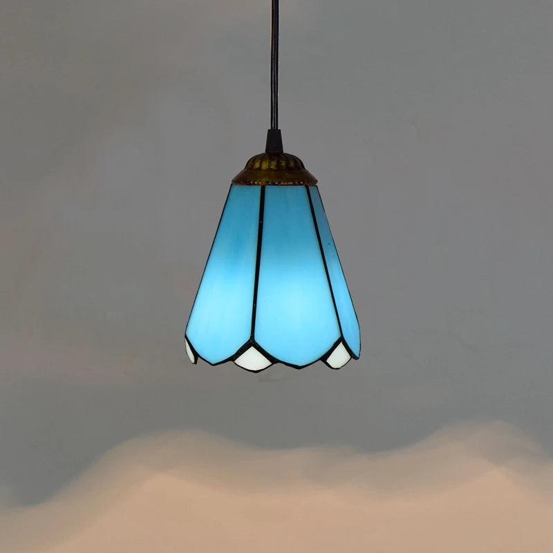 lustre en verre style tiffany rétro pour intérieur méditerranéen - vue 17 sur 30