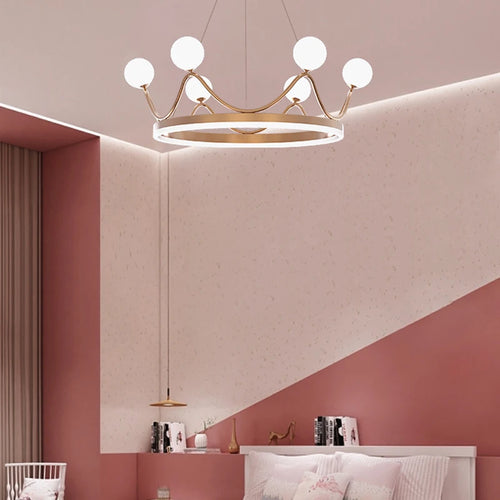 lustre led couronne style moderne décoratif suspension - vue 4 sur 8