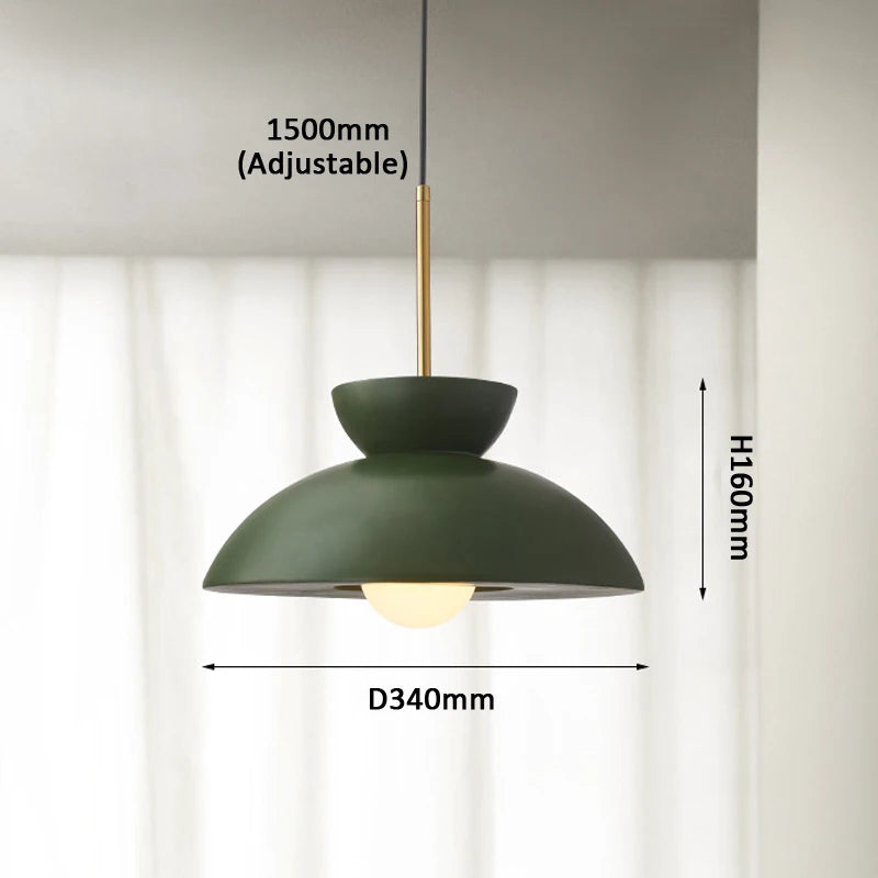 Nordique bol en forme de crème Style suspension moderne Wabi Sabi Restaurant décoratif LED lustre chambre chevet salon - vue 9 sur 9
