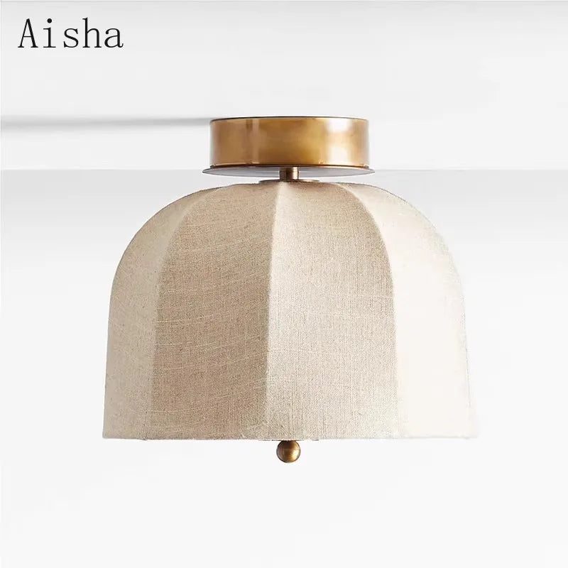 plafonnier en tissu lin américain pour une décoration artistique élégante - vue 3 sur 8