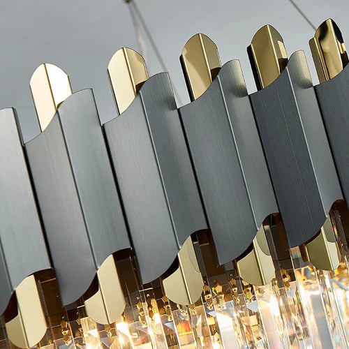 plafonnier led suspendu en cristal design moderne idéal pour table à manger - vue 5 sur 15