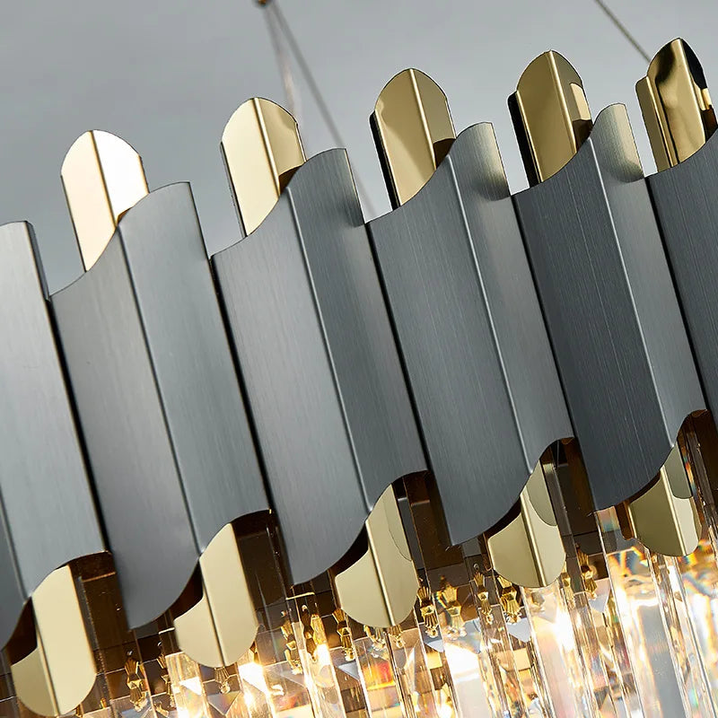 plafonnier led suspendu en cristal design moderne idéal pour table à manger - vue 5 sur 15