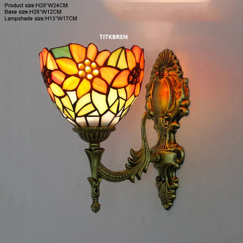 applique murale baroque en verre teinté à fleurs turques - vue 16 sur 18