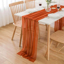 Chemin de table mousseline vert sauge bohème mariage