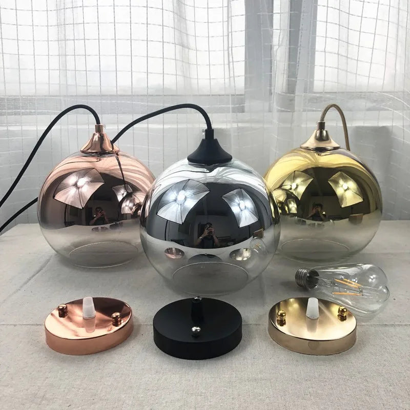 suspension modernes en verre pour décoration nordique - vue 6 sur 9