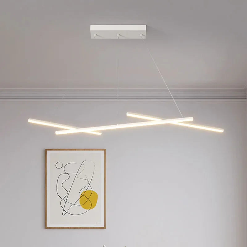 suspension led moderne minimaliste en fer art ligne - vue 5 sur 8