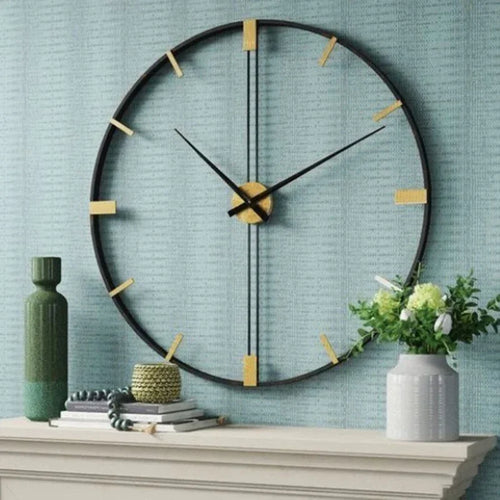 horloge murale nordique en métal design silencieux pour décoration moderne - vue 2 sur 6