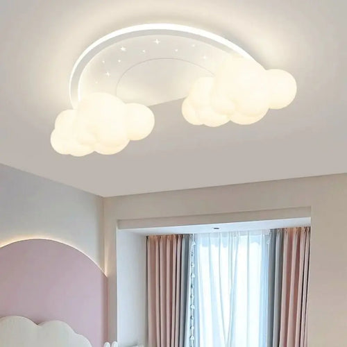 Children Light Modern Cloud Bedroom Ceiling Lamps White PE Sconces Warm Astronaut Chandelier Light for Child Baby Room Decor - vue 6 sur 12